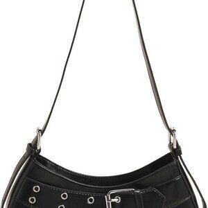 Sanxine Y2K Shoulder Bag: Lightweight Punk Crescent Purse, 10.63" Black Design